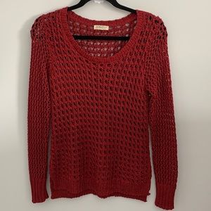 Lucky Brand Sweater Loose Knit Cranberry Size Small